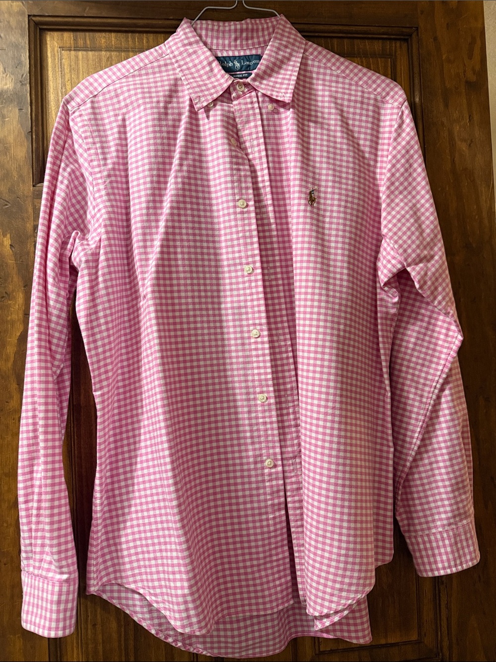 Ralph Lauren Pink Gingham Button-Up Dress Shirt